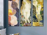 Gustav Klimt Wall Murals Amazon Invin Art Bo Painting 3 Pieces Framed Canvas