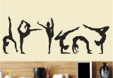 Gymnastics Wall Murals Six Dance Girls Gymnastics Wall Sticker Sport Vinyl Art Wall Mural