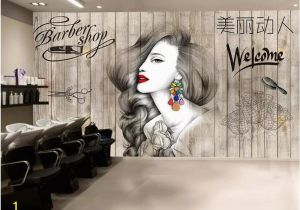 Hair Salon Wall Murals Beibehang Wallpaper nordic Hair Salon Hairdresser Beauty Salon