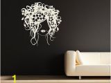 Hair Salon Wall Murals Flower Girl Hair Wall Sticker Decal Mural Daisies Wall Art Beauty