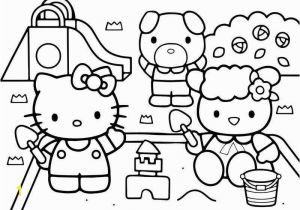 Halloween Coloring Pages Hello Kitty Hello Kitty at the Playground Coloring Page Dengan Gambar