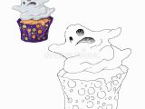 Halloween Cupcake Coloring Pages Cupcake Coloring Page Stock Illustration Illustration Of