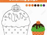 Halloween Cupcake Coloring Pages Stock