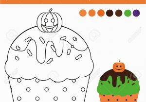 Halloween Cupcake Coloring Pages Stock