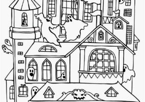 Halloween Haunted House Coloring Pages House Haunted Houses with Many Ghost Coloring Page