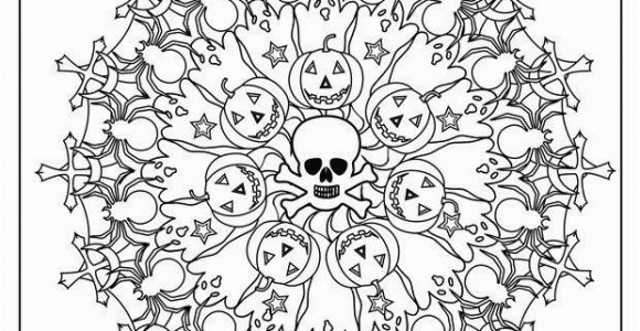Halloween Mandala Coloring Pages Halloween Mandala Adult Coloring Page by