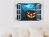 Halloween Wall Murals Decals Pumpkin Lantern Bats Wall Decals Halloween Decorations 3d Fake