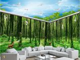 Halo Wall Mural Beibehang Silk Cloth Wallpaper Fantasy forest All Kinds Of Animals