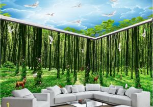 Halo Wall Mural Beibehang Silk Cloth Wallpaper Fantasy forest All Kinds Of Animals