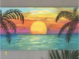 Hand Painted Beach Wall Murals Beach Palm Trees Sunset Custom Sign 36×16 Palm Trees