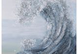 Hand Painted Beach Wall Murals Crystal Wave Textured Metallic Hand Painted Wall Art by