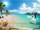 Hand Painted Beach Wall Murals Custom Wall Mural Modern Art Painting High Quality Mural Wallpaper Beach Coconut Tree Aegean Sea Tv Background Wall 3d Wallpaper Mural Wal Wallpapers