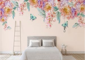 Hand Painted Bedroom Wall Murals Custom 3d Mural Wallpaper Modern Hand Painted Fresh Rose butterfly Living Room Tv Home Background Wall Paper 3d Papel De Parede Free High Res