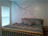 Hand Painted Bedroom Wall Murals Light and Airy Bedroom with Faint Tree Branch Hand Painted