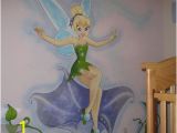 Hand Painted Disney Wall Murals Tinkerbell Mural In Childs Bedroom