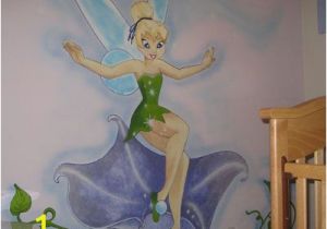 Hand Painted Disney Wall Murals Tinkerbell Mural In Childs Bedroom