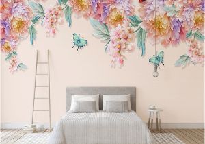 Hand Painted Floral Wall Murals Custom 3d Mural Wallpaper Modern Hand Painted Fresh Rose butterfly Living Room Tv Home Background Wall Paper 3d Papel De Parede Free High Res