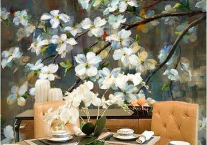 Hand Painted Floral Wall Murals Oil Panting Cherry Blossom Floral Wall Mural Wallpaper Hand Painted Branch Cherry Blossom Wall Mural Flowers Wall Mural for Wall Decor