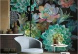 Hand Painted Floral Wall Murals Watercolor Hand Painted Tropical Plants Succulent