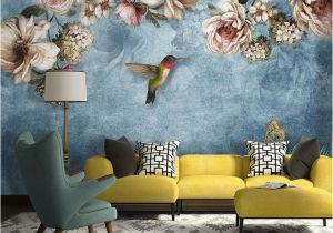 Hand Painted Flower Wall Mural European Style Bold Blossoms Birds Wallpaper Mural ã¡ In