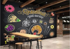 Hand Painted Murals Pricing Custom Restaurant Wallpaper Hand Painted Coffee Breakfast Bread 3d