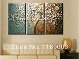 Hand Painted Tree Wall Murals 2019 3 Panel Wall Art Canvas Tree Acrylic Decorative Hand Painted Decoraion Painting Oil Paintings Modern Flower Canvas From Crystalstory