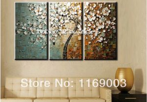 Hand Painted Tree Wall Murals 2019 3 Panel Wall Art Canvas Tree Acrylic Decorative Hand Painted Decoraion Painting Oil Paintings Modern Flower Canvas From Crystalstory
