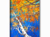 Hand Painted Tree Wall Murals 2019 Hand Painted Oil Painting Canvas Impressionist Birch forest Picture Framed Painting Wall Art Living Room Bedroom Wall Decor From