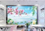 Hand Painted Wall Murals Pricing 3d Wallpaper Custom Non Woven Mural Flower and Bird Rhyme