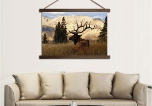 Hand Painted Wall Murals Pricing Uk Hd Prints Canvas Mountain Deer In forest Poster Wall Art Paintings