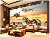 Hand Painted Wall Murals Uk Papel De Parede 3d Custom Mural Wallpaper African Grassland Zebra Eagle Decorative Painting Wallpapers Living Room Background Wall