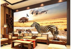 Hand Painted Wall Murals Uk Papel De Parede 3d Custom Mural Wallpaper African Grassland Zebra Eagle Decorative Painting Wallpapers Living Room Background Wall