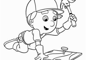 Handy Manny Coloring Pages to Print Handy Manny Using Pat the Hammer Coloring Page Download