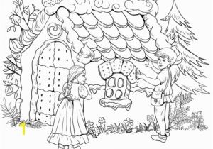 Hansel and Gretel Candy House Coloring Page Hansel and Gretel Coloring Page