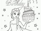Happy Birthday Aunt Coloring Pages Elsa and Birthday Cake Coloring Page