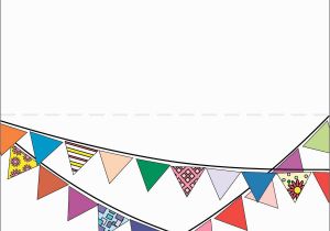 Happy Birthday Card Coloring Pages Happy Birthday Card with Bunting Flags