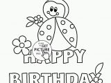 Happy Birthday Coloring Pages for Girls Happy Birthday Card with Ladybug Coloring Page for Kids