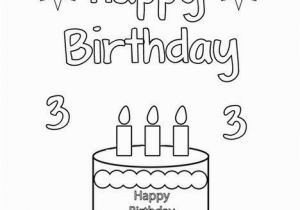 Happy Birthday Coloring Pages Printable Happy 3rd Birthday Coloring Page with Images