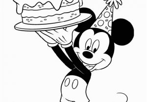 Happy Birthday Mickey Mouse Coloring Pages Happy Birthday Mickey Mouse with Celebration Cake Coloring