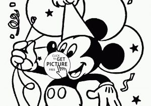 Happy Birthday Mickey Mouse Coloring Pages Mickey and Happy Birthday Coloring Page for Kids Holiday