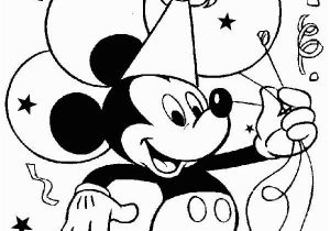 Happy Birthday Mickey Mouse Coloring Pages Mickey Mouse Bring Balloons for Birthday Party Coloring