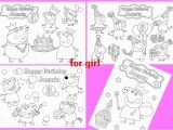 Happy Birthday Peppa Pig Coloring Pages Peppa Pig Birthday Personalized Coloring Pages Activity