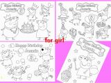Happy Birthday Peppa Pig Coloring Pages Peppa Pig Birthday Personalized Coloring Pages Activity