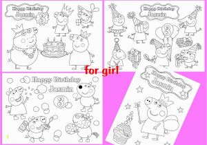 Happy Birthday Peppa Pig Coloring Pages Peppa Pig Birthday Personalized Coloring Pages Activity