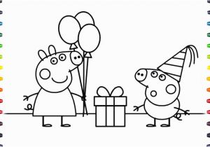 Happy Birthday Peppa Pig Coloring Pages Peppa Pig Drawing at Paintingvalley