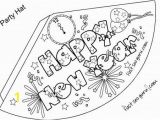 Happy New Year Coloring Pages Print Out Happy New Year Party Hat Coloring for Kids Printable