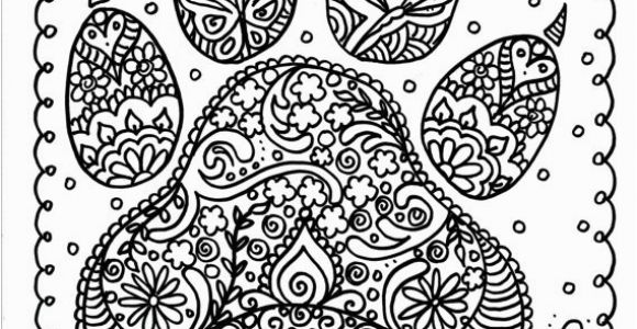 Hard Animal Coloring Pages Instant Download Dog Paw Print You Be the Artist by