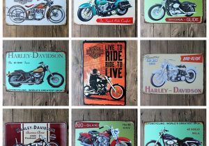 Harley Davidson Motorcycle Wall Murals 2019 2016 20 30cm Classic Retro Motorider Motorcycle Tin Sign Coffee Shop Bar Restaurant Wall Art Decoration Bar Metal Paintings From Cker $37 19