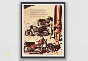 Harley Davidson Motorcycle Wall Murals Bsa Vintage Motorcycle Poster Retro Wall Art Wall Art