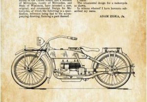 Harley Davidson Motorcycle Wall Murals Harley Davidson Design Patent 1919 Patent Print Wall Decor Motorcycle Decor Harley Davidson Art Harley Patent Harley Bike